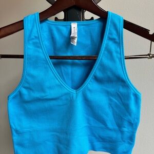 Athleta Blue Ribbed Women's Tank Top
